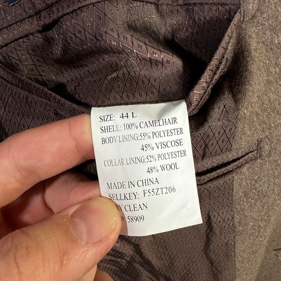 Turnbury Mens 44L Brown Sport Coat Blazer 100% Camel Hair Jacket Thick Casual - Picture 5 of 12